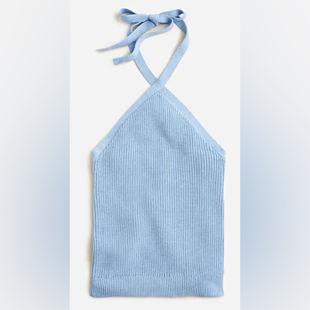 J. Crew Light Blue Ribbed Halter Tank